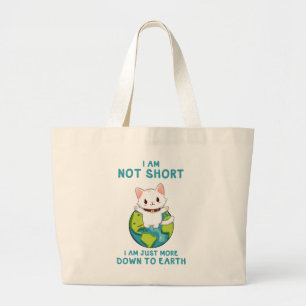 Grand Tote Bag Pas court, juste vers la terre - Humour de chat
