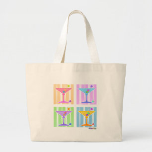 GRAND TOTE BAG PASTEL POP ART MARTINIS