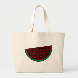 Grand Tote Bag Pastèque de Palestine Broderie tatreez rouge