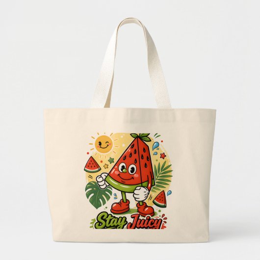 Grand Tote Bag Pastèque Dessin Animé Mignon (Devant)