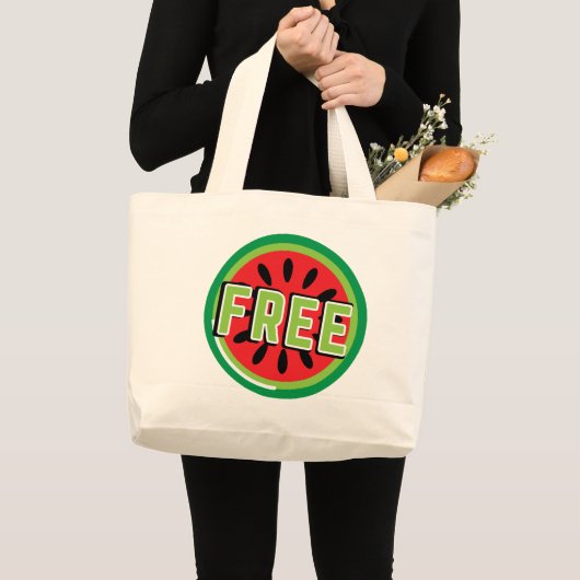 Grand Tote Bag pastèque Palestine libre (Devant (produit))