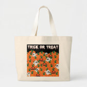 Grand Tote Bag Patch Citrouille Haunted Halloween Ghosts (Devant)