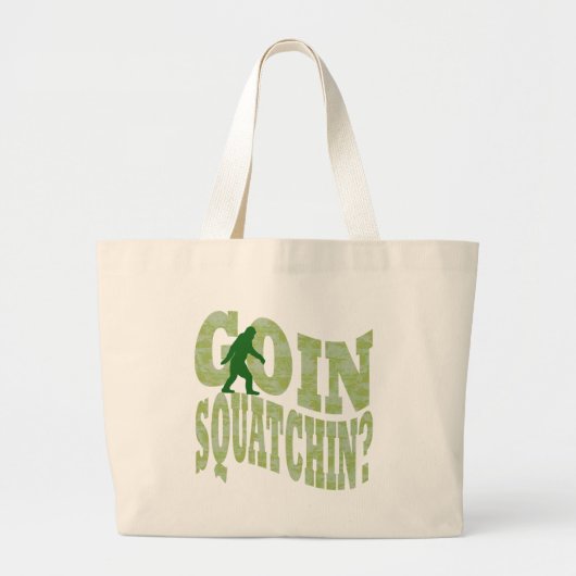 Grand Tote Bag Patchine ? texte & camo vert (Devant)