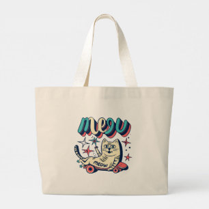 Grand Tote Bag Patinage de chat Miaou