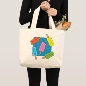 Grand Tote Bag Patters de Popsicles (Devant (produit))