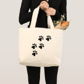 Grand Tote Bag pattes de chien mignonne noire (Devant (produit))