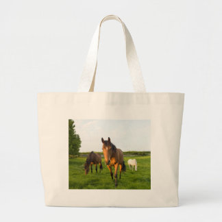 Grand Tote Bag Pâturage de chevaux