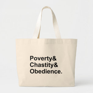 Grand Tote Bag Pauvreté Chasteté Obéissance Vœux monastiques