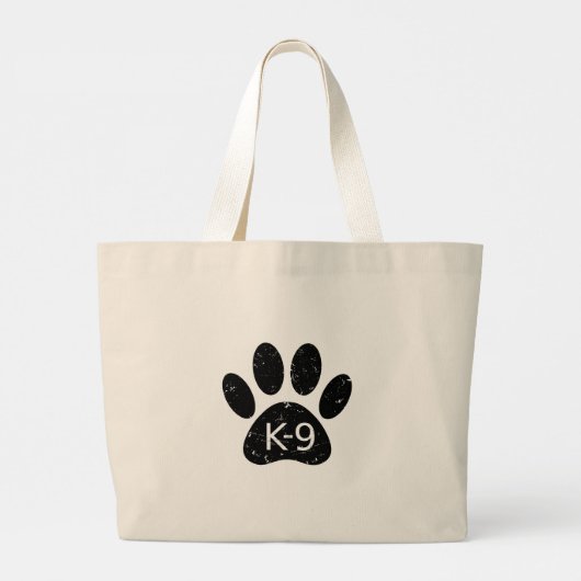 Grand Tote Bag Paw Chien en Perdu Grunge K-9 (Dos)