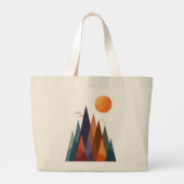 Grand Tote Bag Paysage avec montagnes et soleil (Dos)