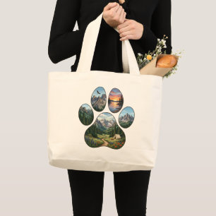 Grand Tote Bag Paysage de Montagne Amateur de la Nature Graphique
