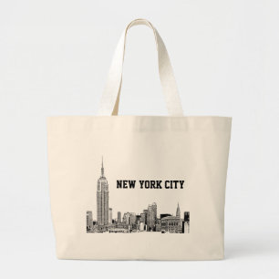 Grand Tote Bag Paysage de NYC gravé 01
