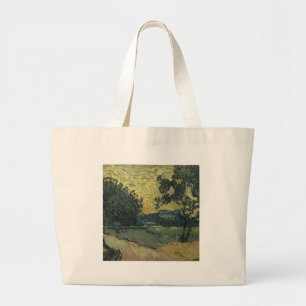 Grand Tote Bag Paysage de Van Gogh au crépuscule