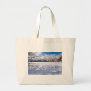 Grand Tote Bag Paysage d'hiver de Salem Hills Pond et Forêt