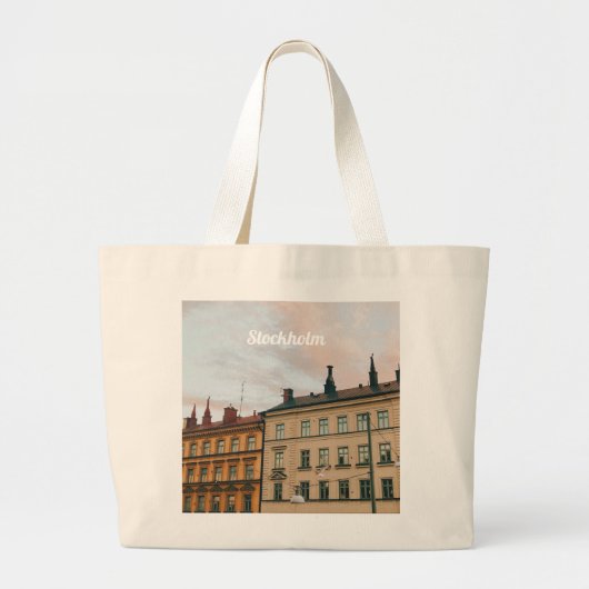 Grand Tote Bag Paysage urbain de Södermalm à Stockholm (Devant)