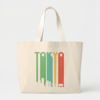 Grand Tote Bag Paysage urbain vintage de Tokyo
