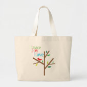 Grand Tote Bag Peace Joy Love Holiday Fourre-tout (Devant)