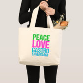 Grand Tote Bag Peace Love Gastroentologie (Devant (produit))