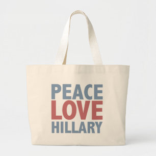 Grand Tote Bag Peace Love Hillary