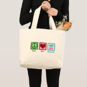 Grand Tote Bag Peace Love Macarons Cute Macaron Bakery (Devant (produit))