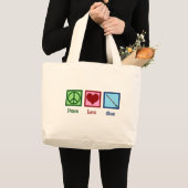 Grand Tote Bag Peace Love Oboe (Devant (produit))