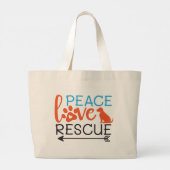 Grand Tote Bag Peace Love Secourt Chiens (Dos)