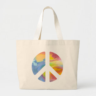 Grand Tote Bag Peace Sign Pastel