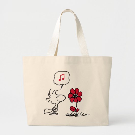 Grand Tote Bag PEANUTS | Motif rouge et noir (Devant)