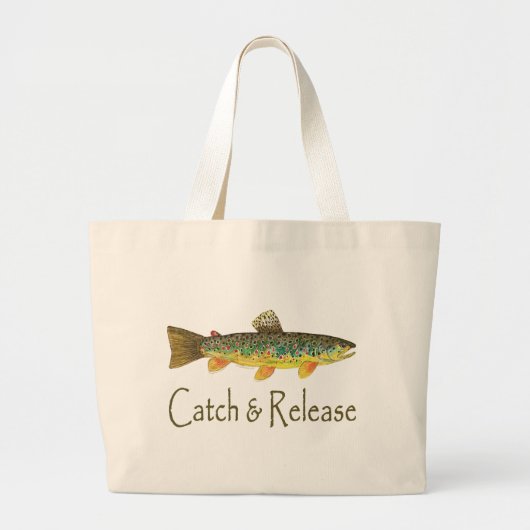 Grand Tote Bag Pêche à la capture et au rejet (Devant)