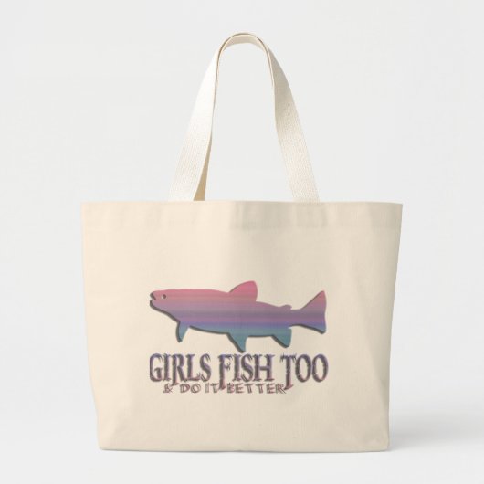 GRAND TOTE BAG PÊCHE DE TRUITE DE FILLE (Devant)