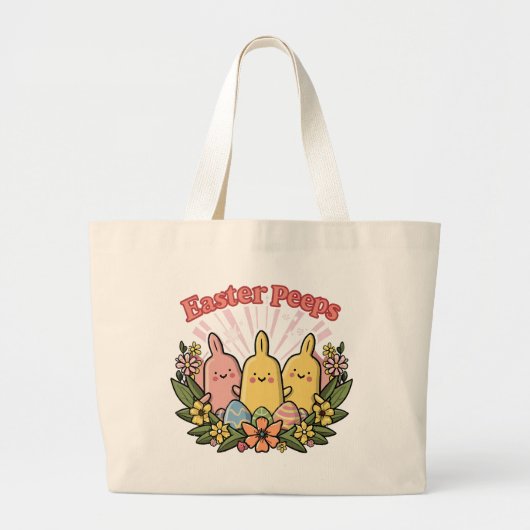Grand Tote Bag Peeps de Pâques (Devant)