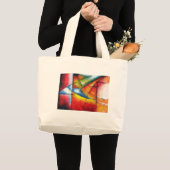 Grand Tote Bag peinture abstraite rouge jaune vert bleu (Devant (produit))