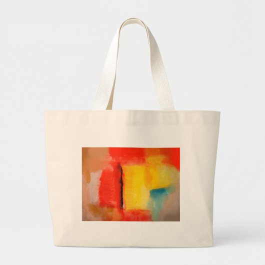 Grand Tote Bag Peinture Abstraite rouge moderne (Devant)