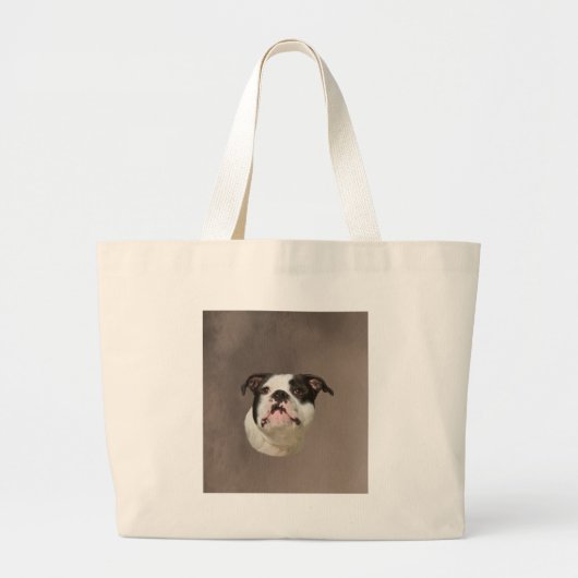 Grand Tote Bag Peinture couleur d'eau Bulldog (Devant)