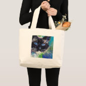 Grand Tote Bag Peinture de chat de Ragdoll (Devant (produit))
