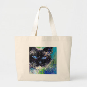 Grand Tote Bag Peinture de chat de Ragdoll