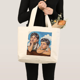 Grand Tote Bag Peinture de Chérubin Moderne - Art Inspiré de Remb