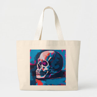 Grand Tote Bag Peinture de crâne chromatique