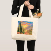 Grand Tote Bag Peinture de paysage de la Toscane - multi (Devant (produit))