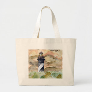 Grand Tote Bag Peinture de phare de St Augustine la Floride