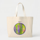 Grand Tote Bag Peinture Lupine Art Fleur sauvage original (Devant)