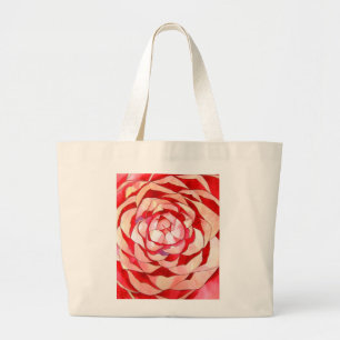 Grand Tote Bag Peinture originale d'art d'abrégé sur rose camé