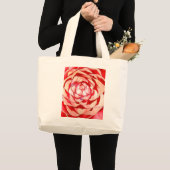 Grand Tote Bag Peinture originale d'art d'abrégé sur rose camélia (Devant (produit))