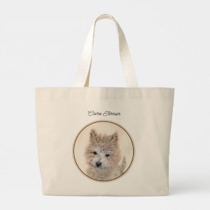 Grand Tote Bag Peinture originale de chiot Cairn Terrier Mignonne