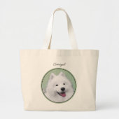 Grand Tote Bag Peinture Samoyed Blanc mignonne Original Animal Ch (Devant)