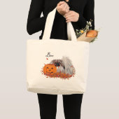 Grand Tote Bag Pékingese Halloween (Devant (produit))