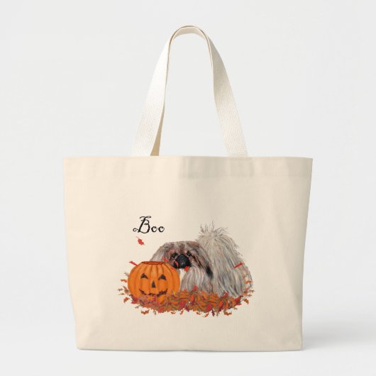 Grand Tote Bag Pékingese Halloween (Devant)