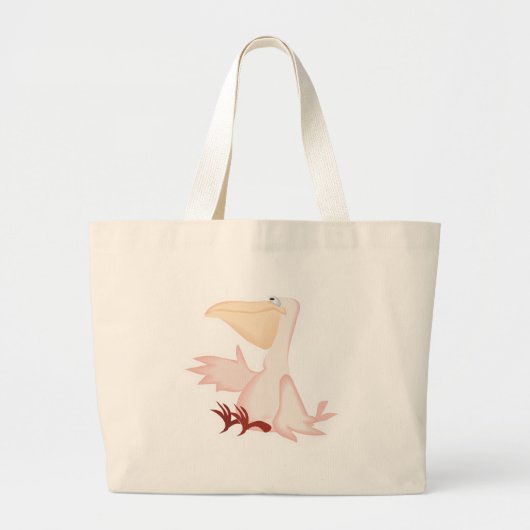 Grand Tote Bag pélican rose souriant (Devant)