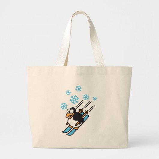 Grand Tote Bag penguin ski (Devant)