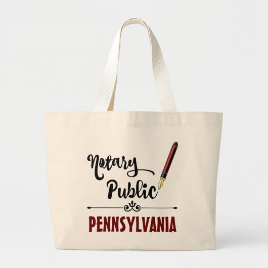 Grand Tote Bag Pennsylvanie Notaire Public Enk Pen (Devant)